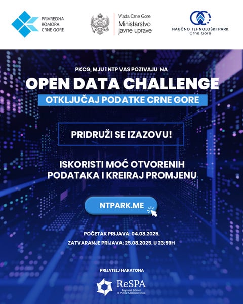 Prijavi se na Hakaton: Open Data Challenge – Otključaj podatke Crne Gore!